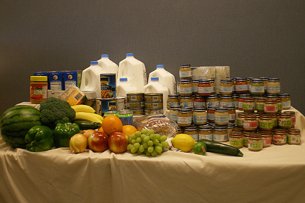 An example of food items that may be part of a full breastfeeding food package